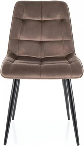 Scaun CHIC, cappuccino - Bluvel 38, stofa catifelata/metal, 50x58x88 c