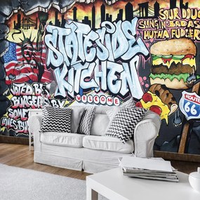 Fototapet - Cel mai bun burger - Graffiti (254x184 cm)