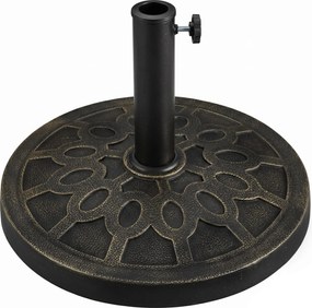 Outsunny Bază Rotundă pentru Umbrelă de Ø38 mm și Ø48 mm cu Mâner, Ø45x33 cm, Bronz | Aosom Romania
