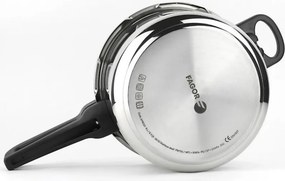 Oală sub presiune Fagor Dual Xpress 4+6 L, 2 buc., 30-90 kPa, 22 cm, 5 sisteme de protecție, fund cu 3 straturi, oțel inoxidabil 18/10, inducție, argintiu
