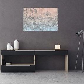 Tablou - Plante tropicale pe perete (90x60 cm)
