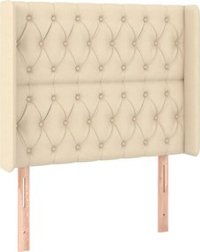 vidaXL Tăblie de pat cu aripioare, crem, 103x16x118/128 cm, textil