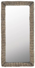 vidaXL Oglindă, maro, 50 x 100 cm, răchită