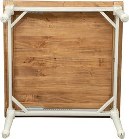 Masa pliabila, L120(240) 120 80 cm, culoare natur alb antic, Lemn masiv