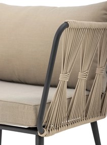 Fotoliu de exterior, bej, din metal, Pavone