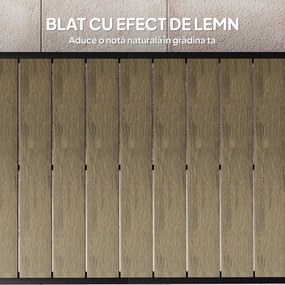 Outsunny Aluminum Outdoor Patio Dining Table for 8 for Garden Lawn Backyard, Natural | Aosom Romania