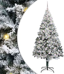 vidaXL Brad de Crăciun artificial Alb 240 cm PVC și Oțel și Plastic
