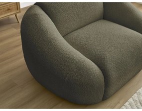 Fotoliu verde cu tapițerie din țesătură bouclé Tina – Bobochic Paris