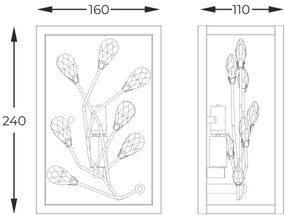 Aplică Zuma Line W0578-01A-B5V7 SPRING 1xG9/33W/230V auriu