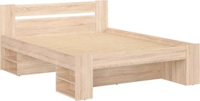 Cadru pat NEPO PLUS 160x200, stejar sonoma, PAL laminat, cu spatiu dep
