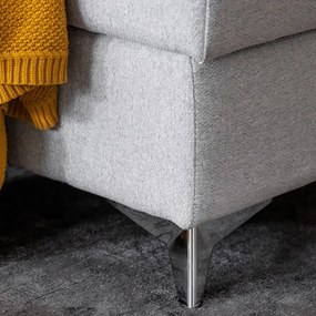 Colțar gri deschis extensibil/cu spațiu de depozitare (cu colț pe partea dreaptă/în formă de "U") Louis – ELTAP