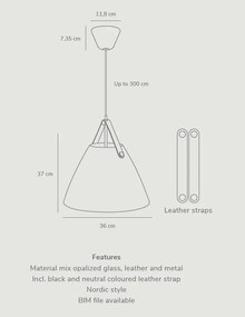 Pendul design nordic STRAP 36 bej 84343009 DFTP