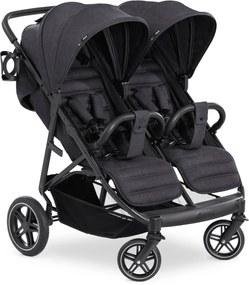 Carucior dublu negru Uptown Duo 78/94/103 cm