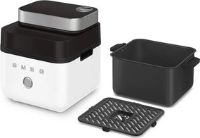Friteuza cu aer cald Smeg Collezione AFC01WHMAU, 1450 W, 7,3 l, 40-200 °C, 7 programe, Mod dublu, Comandă tactila, Timer, LED, Alb