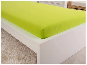 Cearsaf jersey pentru patut copii EXCLUSIVE 70x140 cm lime