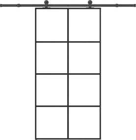 vidaXL Ușă glisantă cu set feronerie 102,5x205 cm sticlă ESG/aluminiu