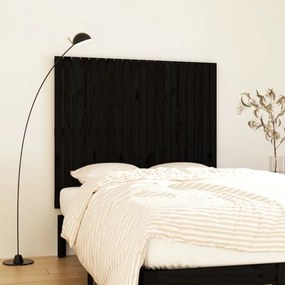 824942 vidaXL Tăblie de pat pentru perete negru 127,5x3x110 cm lemn masiv pin