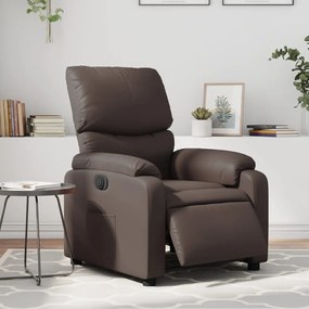 vidaXL Fotoliu rabatabil electric, maro, piele ecologică