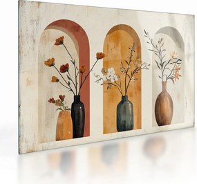 Tablou pe sticlă - Vaze în arcade (70x50 cm)