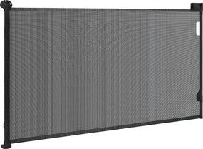 PawHut Barieră pentru câini retractabilă 0-140 cm Barieră de siguranță cu comutator de blocare pentru uși și scări Negru | Aosom Romania