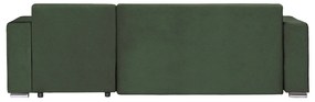 Coltar Extensibil 3 locuri Armando, cu ladă de depozitare, Verde - Gri, 240 x 147 x 85 cm