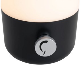 Set de 2 lămpi de masă pentru exterior negru cu alb inclusiv LED reîncărcabil - Haard