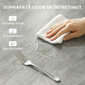 HOMCOM Masă Pliabilă 2-6 Persoane, Blaturi Rabatabile, Structură din Oțel Dublu X, Gri Ciment | Aosom Romania