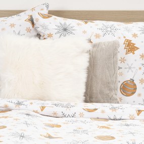 Lenjerie de pat din flanel 4Home Golden Xmas Night, 220 x 200 cm, 2 buc. 70 x 90 cm