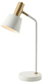 Veioza, lampa de masa design modern Bing alb, auriu