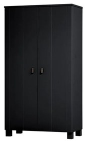 Șifonier negru din lemn de pin 111x202 cm Ties – WOOOD