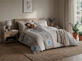 Lenjerie de pat din polibumbac HEART RETRO POLY maro Dimensiune lenjerie de pat: 70 x 90 cm | 140 x 200 cm
