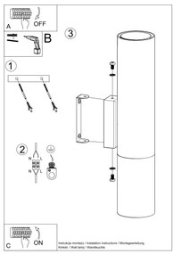 Aplică LOOPEZ 2xGU10/40W/230V neagră/aurie Sollux SL.0950