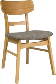 Scaun bucatarie stil scandinav CD61, gri/stejar, stofa clasica/lemn, 4