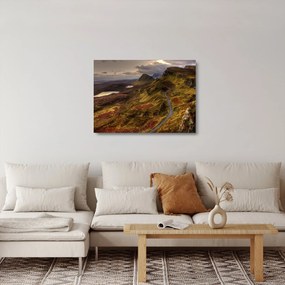 Tablou pe sticlă cu munții din Scoția (70x50 cm)