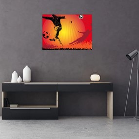 Tablou pe sticlă - Fotbal (70x50 cm)