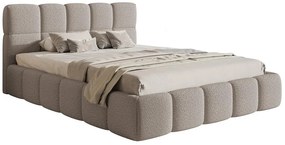 Pat matrimonial 140 cm Cirsten 140B (cu somieră) (Gri deschis). 1099526