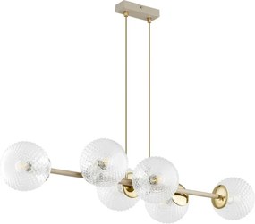 Brilagi - Lustru suspendat pe cablu STELLA 6xE27/60W/230V bej/auriu