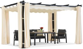 Barbados pergolă terasă 3x4 m cu perdele Garden Point bej antracit