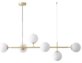 Lustra suspendata Gold Lux, Elit's 6 globuri Albe