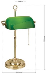 Veioza/Lampa de masa stil clasic HARVARD H-53cm alama/verde