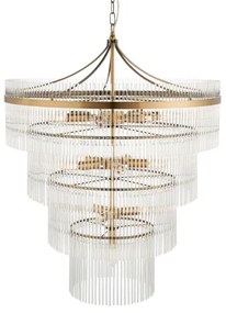 Lustră pe lanț Endon 112576 MARIETTA 16xE14/6W/230V alamă/transparent