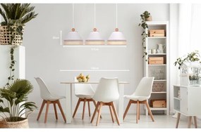 Duolla - Lustră pe cablu AVIGNON 3xE27/15W/230V albă/ratan