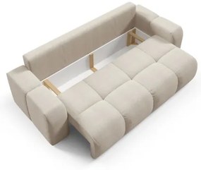 Canapea extensibilă tapițată ALMADA, 3 locuri, cu spațiu de depozitare, bej