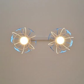 Lustră pe cablu pentru copii STARS 2xE27/15W/230V albastru/alb