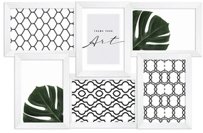 Ramă foto albă de perete din plastic 48x32 cm