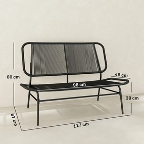 Outsunny Canapea din Ratan, Banchetă pentru Exterior, 2 Locuri, pentru Terasă | Aosom Romania