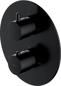 Baterie cada - dus incastrata Omnires Y termostatata negru mat fara corp ingropat