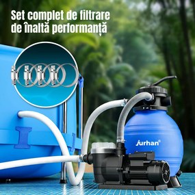 Sistem de filtrare cu nisip pentru piscină AQUA, 10 200 l/h, albastru Jurhan