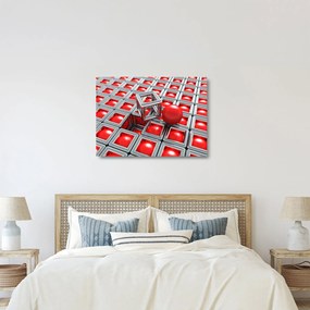 Tablou pe sticlă - Abstract metalic 3D (70x50 cm)