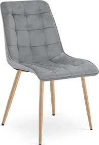 Scaun de masa SPLIT VELVET, gri deschis